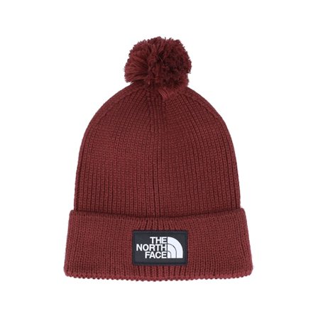 The North Face - Rouge pom Bonnet - Tnf Logo Box Sumac Pom @ Hatstore