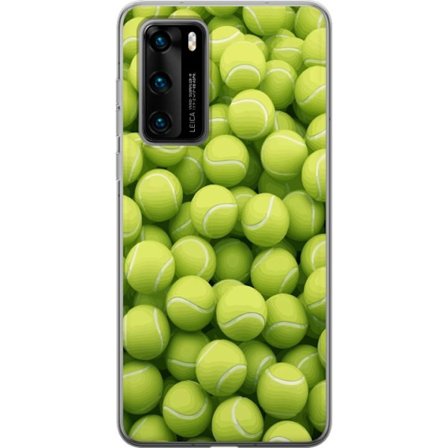 Kompatibel Mobilcover til Huawei Huawei P40 Mønster af grønne tennisbolde i høj detalje, sporty motiv med gentagende tekstur og stærke farver for
