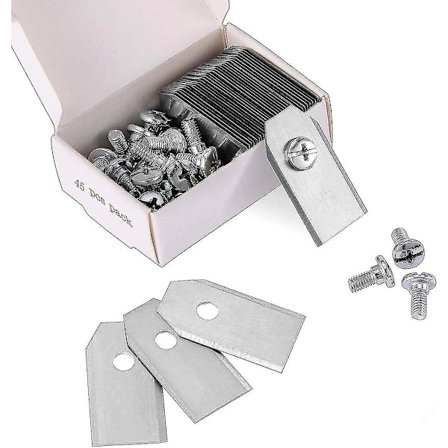 45 X Titanium Knife Blades For All Husqvarn / Automower / Yardforce / Gardena Robotic Mowers (3g-0.75mm) With 45 Screws, Replaceme