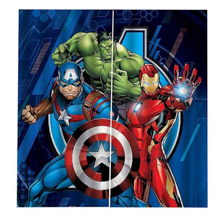 Avengers Blackout Gardiner med Maljer for Soverom, 3D-Print Captain America Iron Man Blackout Gardinsett for Barnerom (150x170cm)LO-Ron