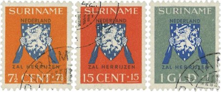 Suriname 1941 - NVPH 197/99 - Stemplet