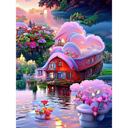 30x40cm 5D DIY Diamantmaleri Full,Fleur de Fantaisie#F,DIY Dia