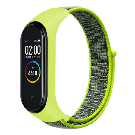 Nylonarmband Xiaomi Mi Band 5/6/7 Gul/Grön