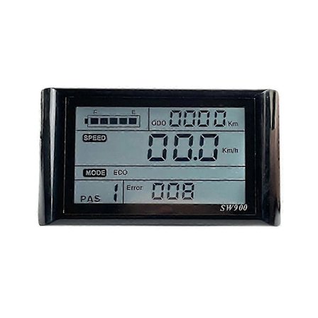 Ebike SW900 LCD Display Kontroll Elektrisk Cykel Hastighetsmätare Vattentät Kontakt Registreringsinstrument Kontroll/Inställning 24-72V
