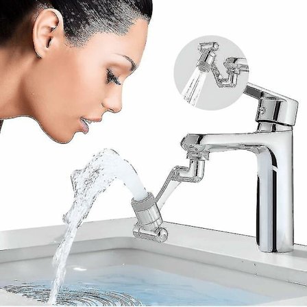 Multifunksjonell Svingbar Forlengelseskran - 1080 Universal Messingkran Svingbar For Kjøkken Og Bad - 2 Moduser 360 Graders Rotasjon Svingbar Svingbar