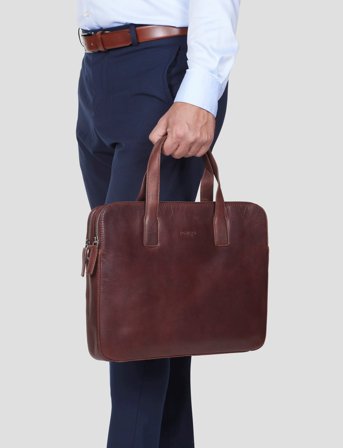 Howard London Laptop Bag Harrison - Brown - ONE SIZE