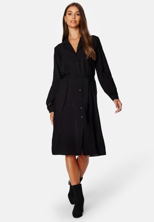 Object Collectors Item - Seline L/S Shirt Dress - Black - Kläder - - Bubbleroom