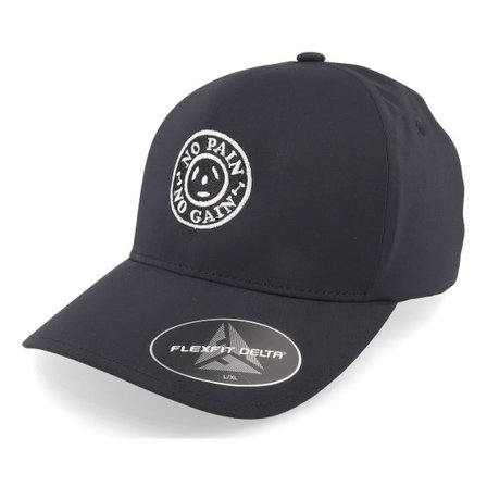 Berzerk - Svart flexfit Keps - No Pain No Gain Round Logo Delta Black Flexfit @ Hatstore