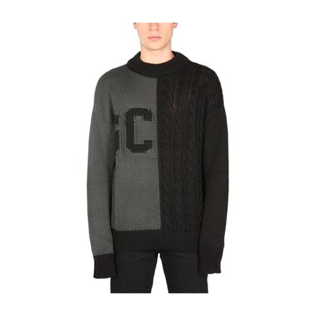 Gcds, Sweater With Logo Szary, Mężczyzna, Rozmiar: M