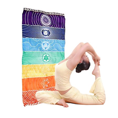 Regnbue Strandhåndklæde Multifarvet Tyrkisk Badehåndklæde Farverig Polyester Yogamåtte