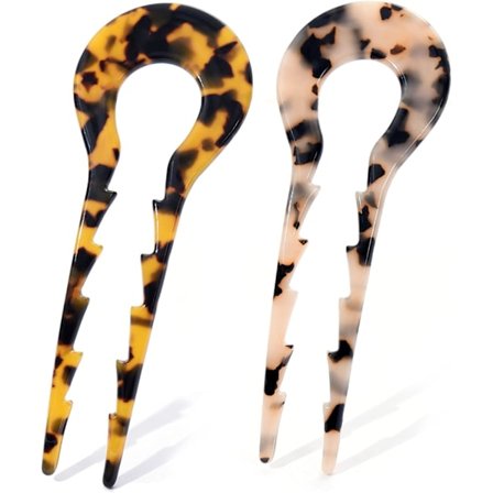 2 Pakning Store Franske Hårnåler Hårgaffel For Fransk Twist Chignon-nåler Store U-formede Skilpaddemønstrede Hårnåler For Kvinner Med Tykkere Fint Hår