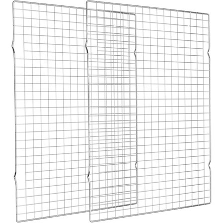Kjølerist for baking 2-pakning, 40x25 cm bakerist, tykke kakerister for matlaging, steking, grilling, tørking, passer til halv plate