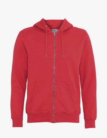 Classic Organic Zip Hood - Scarlet Red - XL