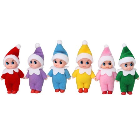18 delar Tiny Elf Dolls Tvilling Set, färgglada mini plysch söta elf Dolls Dockor för jul Nyårshelgdekoration (elegant stil)