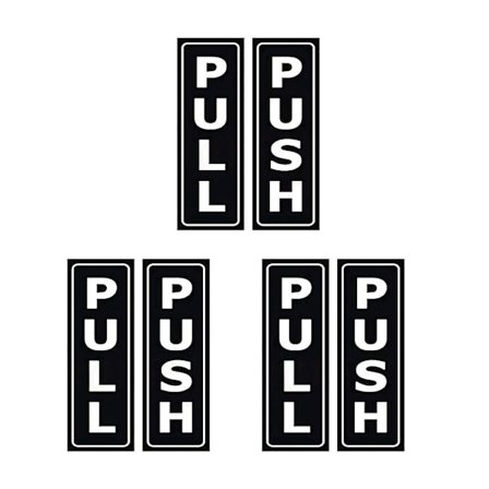 6 stk. selvklæbende dørklistermærker - skilt til dør med tryk og træk - dørskilt - klistermærker i vinyl