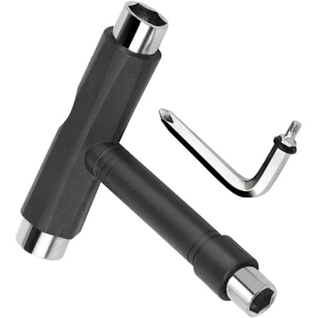 All-in-one skeittityökalu, kevyt skeittityökalu L-avaimella, skeittilauta, longboard, skeittityökalu, kokoamistyökalu