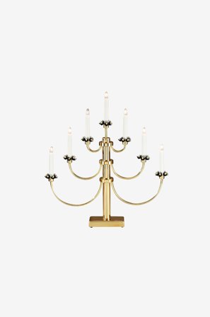 Konstsmide - El-lysestage 7 lys metal 54 cm - Messing - Adventslysestager - Fra Homeroom