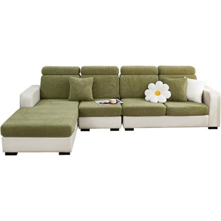 Jianyana Universal Jacquard L-Formet Elastisk Sofa Sitteputer Trekk, Slitasjesterkt Møbelbeskytter for Putene på Chaise Lounge Sofa M Ryggtrekk