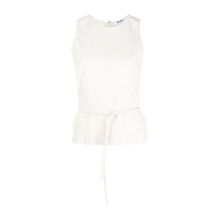 Msgm Sleeveless Tops Hvid, Dame