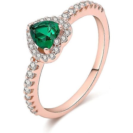 Söt och elegant damring i 925 sterling silver med borrade ringar, delikata ringar, ädelstensringar, bröllops smycken, hjärta ädelsten, löfte, 