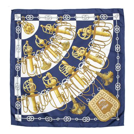 Hermès Vintage, Pre-owned Scarf Blauw, Dames, Maat:ONE Size