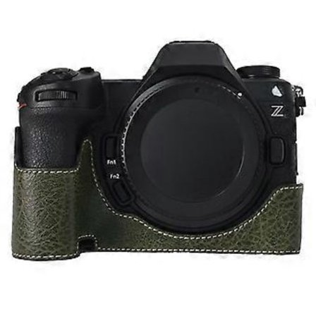 Kompatibelt kamerahus för Nikon Z6 III, stor utskärning, litchi-textur, skyddande fodral i PU-läder (grön)