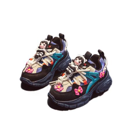 Pojke Flicka Söt Rosett Tecknad Låg Top Casual Skor Snöra Sneakers