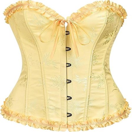 Korsetttoppe til kvinder, Bustier Shapewear Lingeri, Blonde Talje Push Up Bodysuit gul yellow M