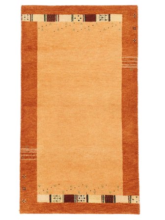 Hand Knotted Gabbeh Indo Fine Rug 91X163 Wool Orange/Red Small