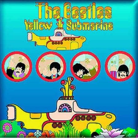The Beatles Yellow Submarine Porthole Kylskåpsmagnet En Storlek Mu