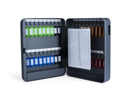 PAVO Nyckelskåp 36 nycklar grå - Lyreco - Kontorsmöbler och inredning - Skåp och hyllor - Nyckelskåp och tillbehör