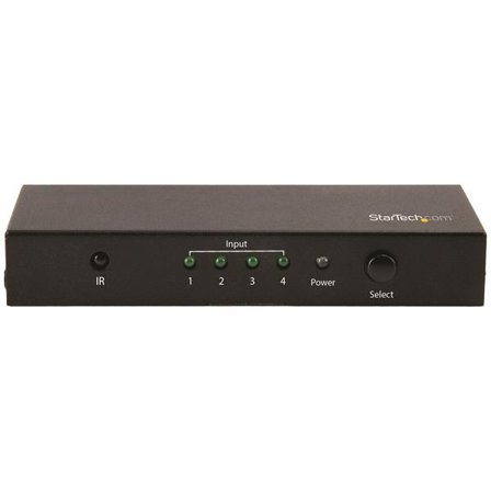 StarTech HDMI 2.0 Switch - 4 Port - 4K 60Hz - HDMI Automatic Video Switch Box - Multi Port Hub w/ 1 In 4 Out Functionality (VS421HD20) - video/audio
