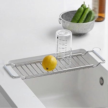 Säädettävä pituuksinen astiankuivausteline, keittiön tiskialtaan kuivausteline, ruostumattomasta teräksestä valmistettu laajennettava 