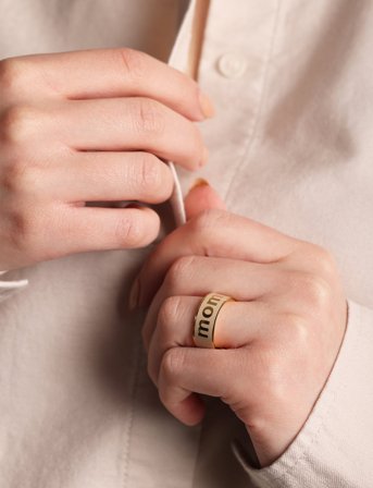 Design Letters Vip Big Word Candy Ring (Zimula) - Beige - ONE SIZE