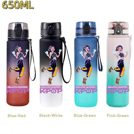 650 ml KPop Demon Hunters Vandflaske med Flip Cover - Perfekt til Rejser, Fitness og Gaver