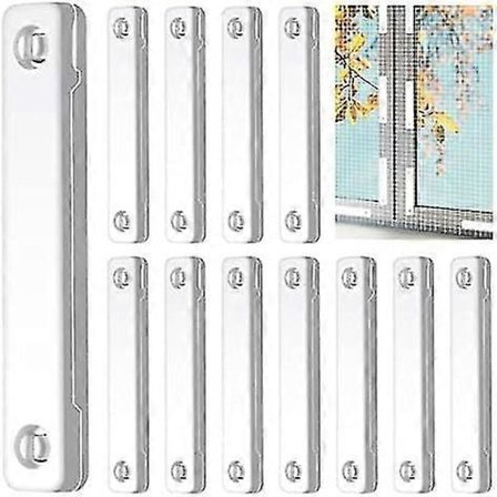 Vindusmyggnettmagneter: 12 stk, insektbeskyttelse, hvit farge, festeklips