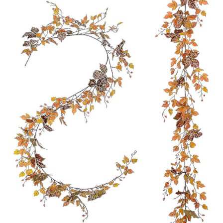 2 stk. efterårsløv guirlande, kunstige efterårsløv, 200 cm Bd