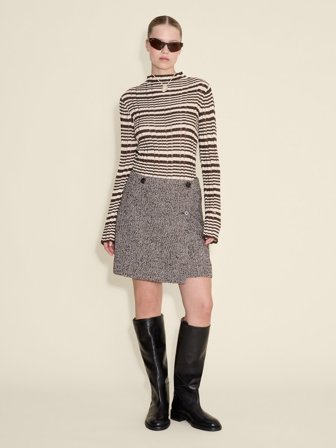 Holzweiler - Emi Herringbone Skirt - Brown Mix - Womens - 36