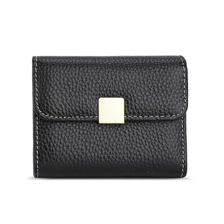 Bærbar RFID Kreditkort Holder Læderpung Møntpung til Kvinder Lille Lomme til Småpenge Pengepung Sort