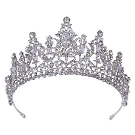 Brudekrone Hodeplagg Luksus Alloy Zircon Innlagt pannebånd For Kvinnelig Bryllup Bursdag Hår White K White Zirconium