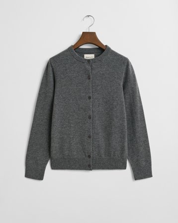 GANT Damen Superfine Lambswool Strickjacke (XS) Grau