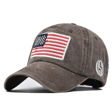 American Flag Washed Baseball Cap 3D Broderi Bokstav Baseball Cap Män och Kvinnor USA Retro Peaked Cap