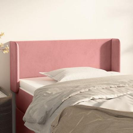 Vidaxl Huvudgavel Med Kanter Rosa 83x16x78/88 Cm Sammet Rosa
