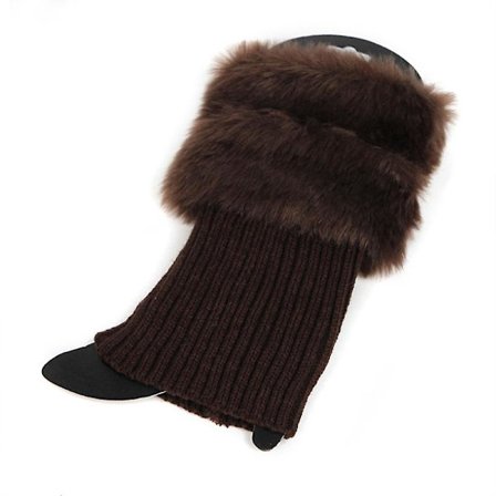 Dame Vinter Ankel Benvarmere Heklet Strikket Fuskepels Kant Støveltopper Mansjetter Sokker