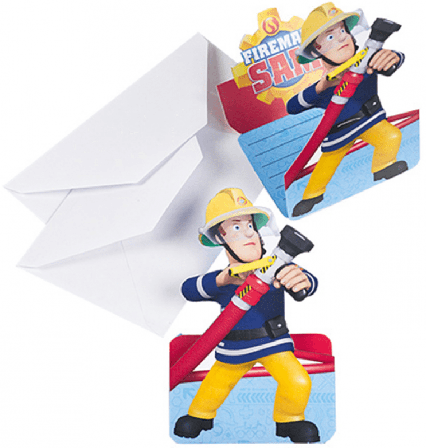 Inbjudningskort Brandman Sam 8-pack - Brandman Kalas Dekoration - Kalaslagret.se