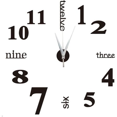 Stille Pendel Veggklokke, Moderne Mote Veggklokke Rammeløs Veggklokke 3d Speil Klistremerke Kontor