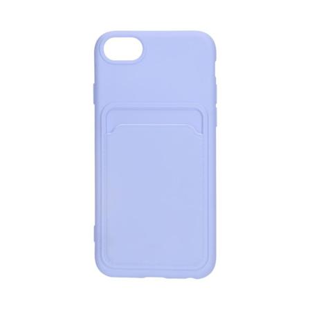 Iphone 7/8/se (2020/2022) Silikonskal Med Korthållare - Lila Light Purple
