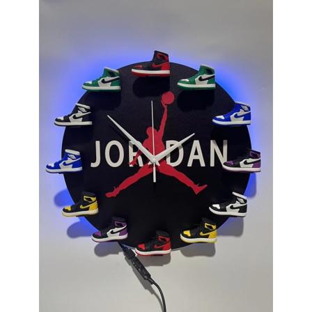 Digital LED skrivebordsklokke Veggklokke 3D Skomodell Rom/kontordekorasjon,JORDAN
