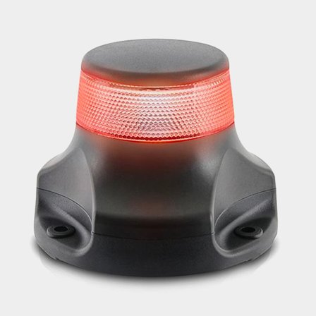 Lanterna de sinalização para montagem no topo Hella Naviled 360, 1.5 W, 12 - 24 V, 360°, plástico/grilamida preto, 68 x Ø90 mm, vermelha, para 