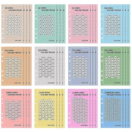 48 st Euro Sparutmaning Kuvert Euro Spar Kuvert Pärm Kuvert Pärm Kontantpåse